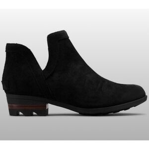 Sorel Lolla Cut Out‎ Ankle Boots Black Suede NL3379-010 Women's 10